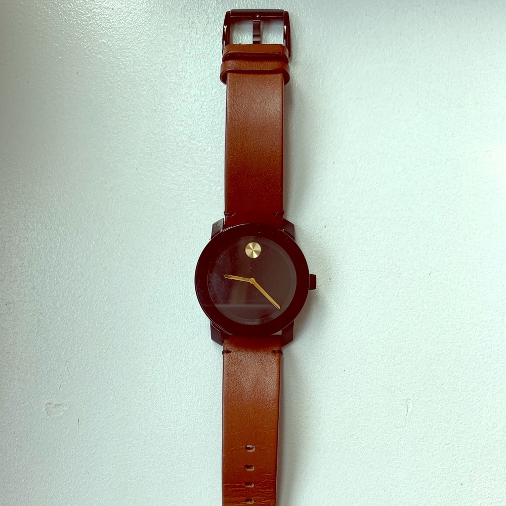 Brown Leather Movado Bold
